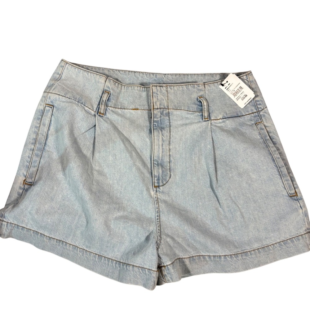 DL1961 Camile Paper Bag Shorts Womens 29 Mendocino Light Wash Pleated Denim